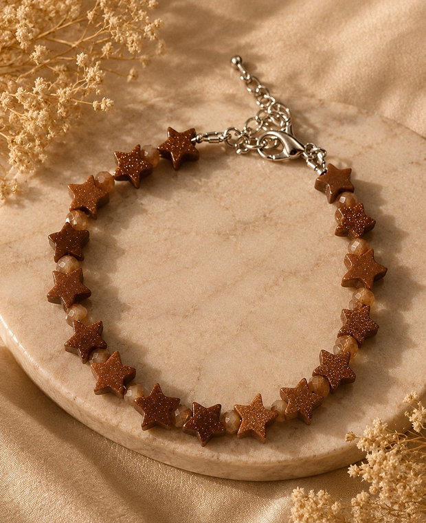 Bratara pietre semi pretioase stelute goldstone