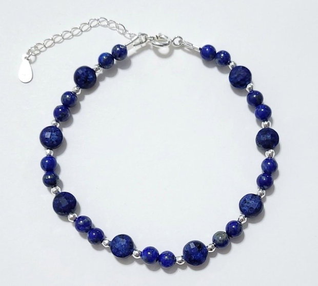 Bratara argint 925 cu lapis lazuli si hematit