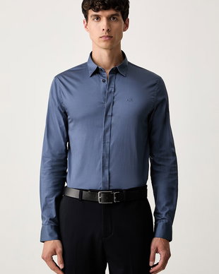 Armani Exchange cămașă pentru bărbați din bumbac cu elastan