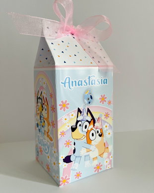Cutii din carton personalizate Bluey  cu nume și vârstă