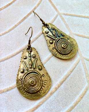 Cercei tribali Zamac bronz