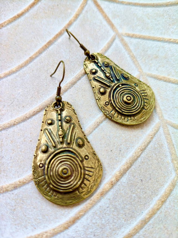 Cercei tribali Zamac bronz