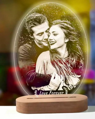 Lampă LED 3D personalizată cu fotografia ta preferată. Cadoul ideal!