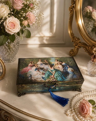 Casetă pentru bijuterii  cu parfum de epocă și suflet artizanal