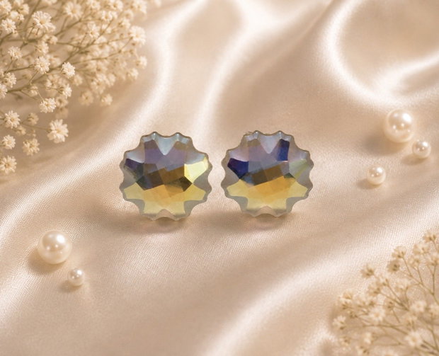 Cercei argint cu piatra Swarovski Jelly Fish 10mm Crystal AB