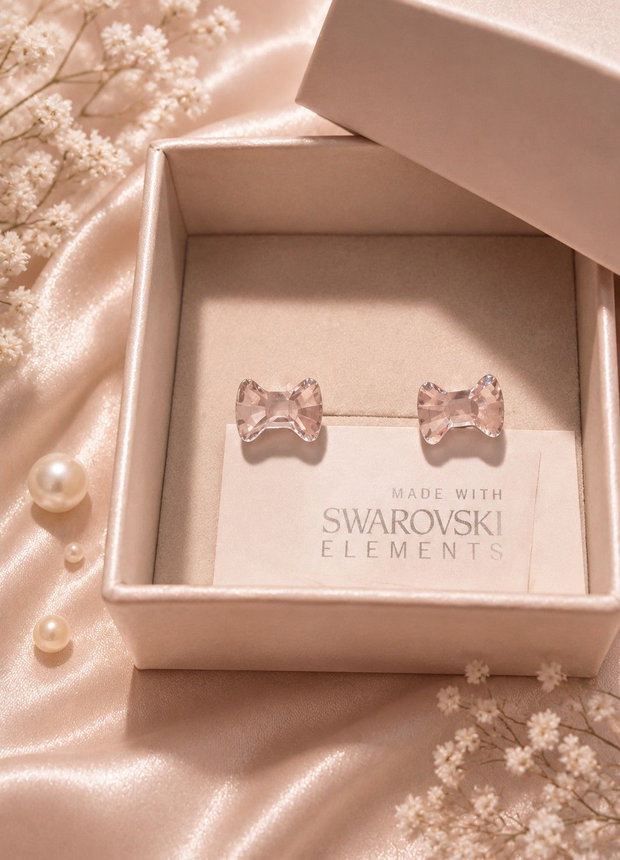Cercei argint cu piatra Swarovski Tie 9mm Crystal