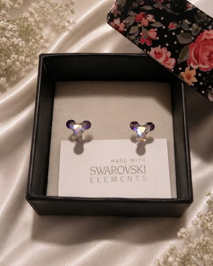 Cercei argint cu piatra Swarovski Molecule Crystal AB