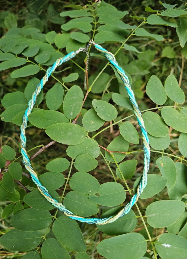 Colier cu mărgele Miyuki "Green Ombre"