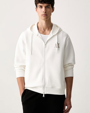 Armani Exchange hanorac cu fermoar și glugă pentru bărbați cu bumbac