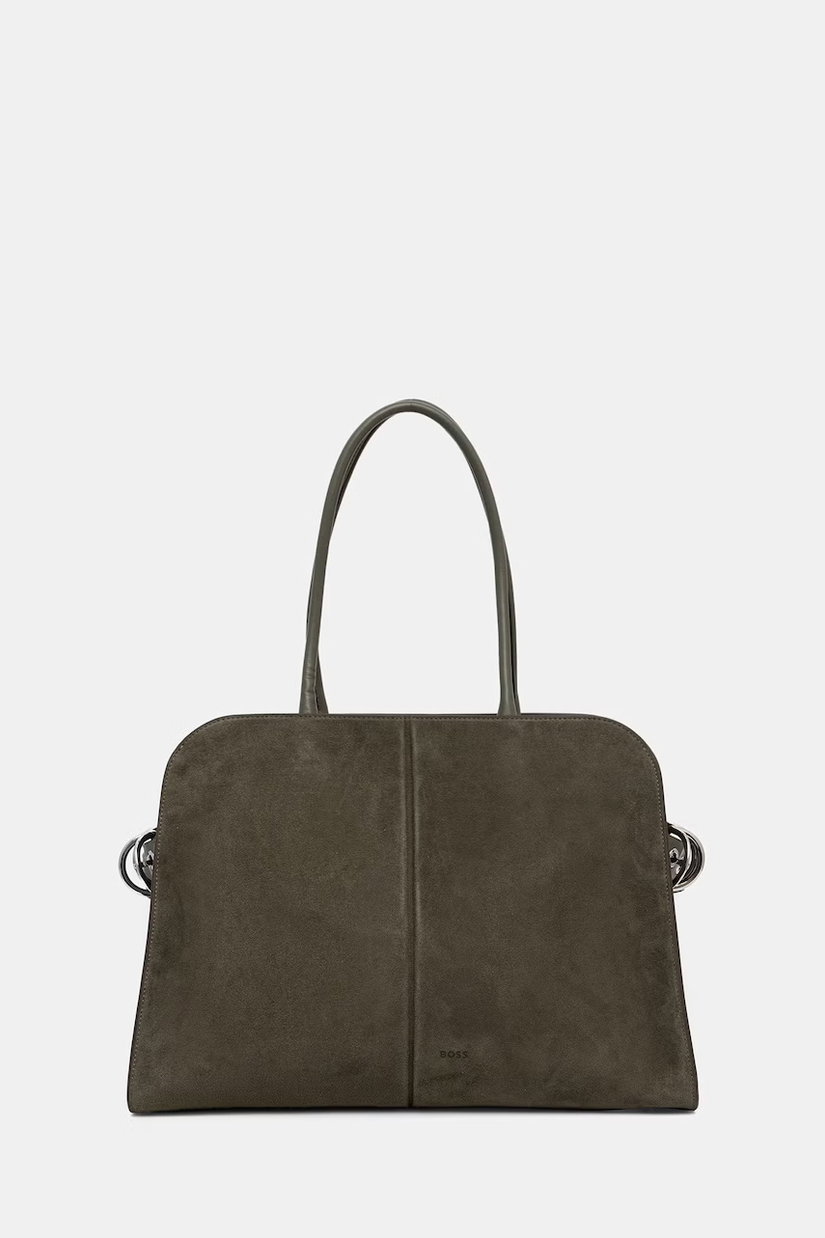 BOSS geantă shopper pentru femei cu imitație de piele întoarsă Clarice Tote SU