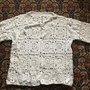 Jacheta alba handmade crosetata din fir de bumbac