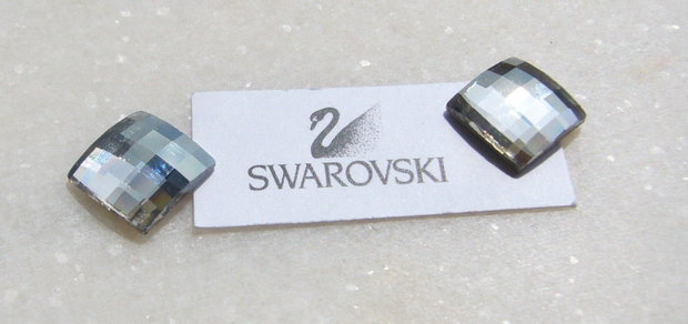 (2 bucati) Swarovski Elements Cabochon carré CRYSTAL 10mm