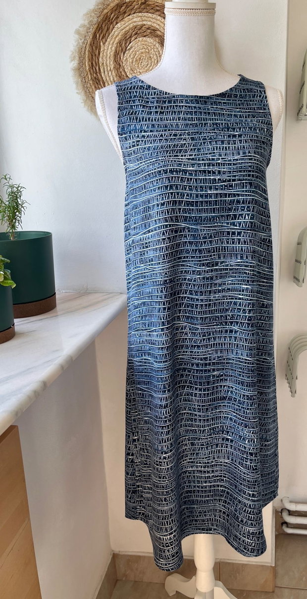 Rochie Vara Albastru cu Alb (măsura S, unicat)