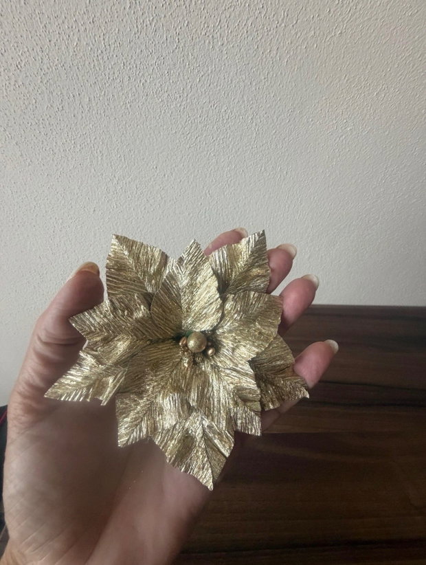Crăciunițe din Hârtie Creponată Italiană cu Tijă 20cm | Decor Brad 12cm Handmade