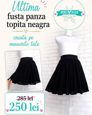 Fusta Incretita Panza Topita Neagra - ultima!