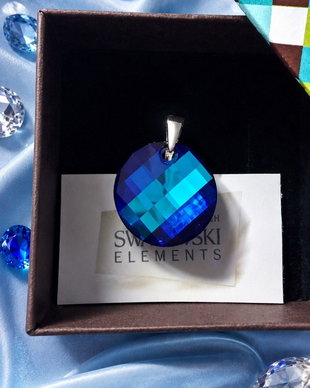 Pandant Swarovski Twist 18mm Bermuda Blue
