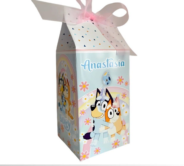 Cutii din carton personalizate Bluey  cu nume și vârstă