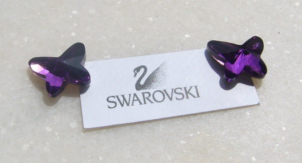 (2 bucati) Swarovski Elements Cabochon fluture BURGUNDY 12x10mm