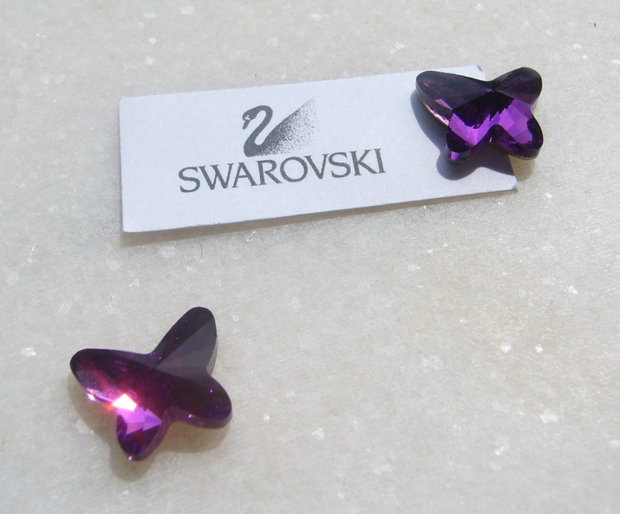(2 bucati) Swarovski Elements Cabochon fluture BURGUNDY 12x10mm