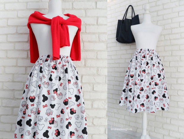 Fusta Minnie cu Talie Elastica