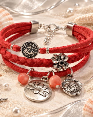 Bratara snur faux suede cu link semn zodiacal fecioara