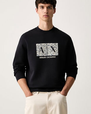 Armani Exchange hanorac cu glugă pentru bărbați cu bumbac