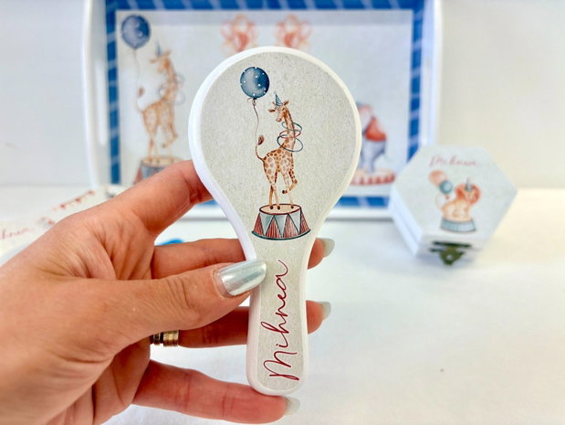 Set aniversar personalizat 1 anisor - Circus - Tavita mot si accesorii