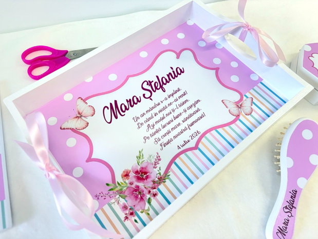 Set aniversar personalizat 1 anisor - Buline - Tavita mot si accesorii