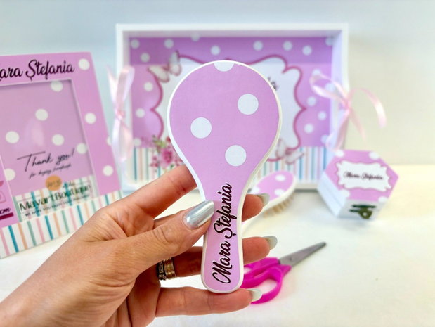 Set aniversar personalizat 1 anisor - Buline - Tavita mot si accesorii