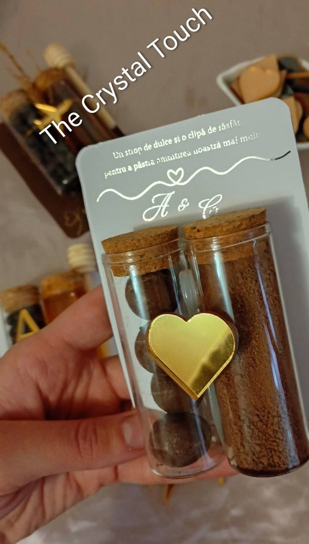 Marturii miere și cafea cu accesorii din plexiglas