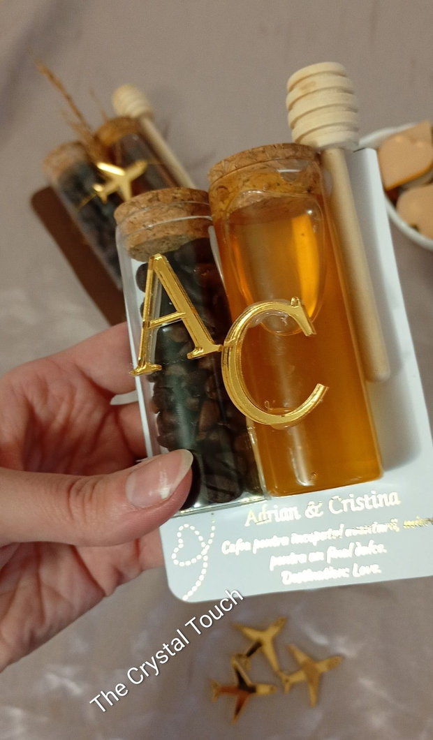 Marturii miere și cafea cu accesorii din plexiglas