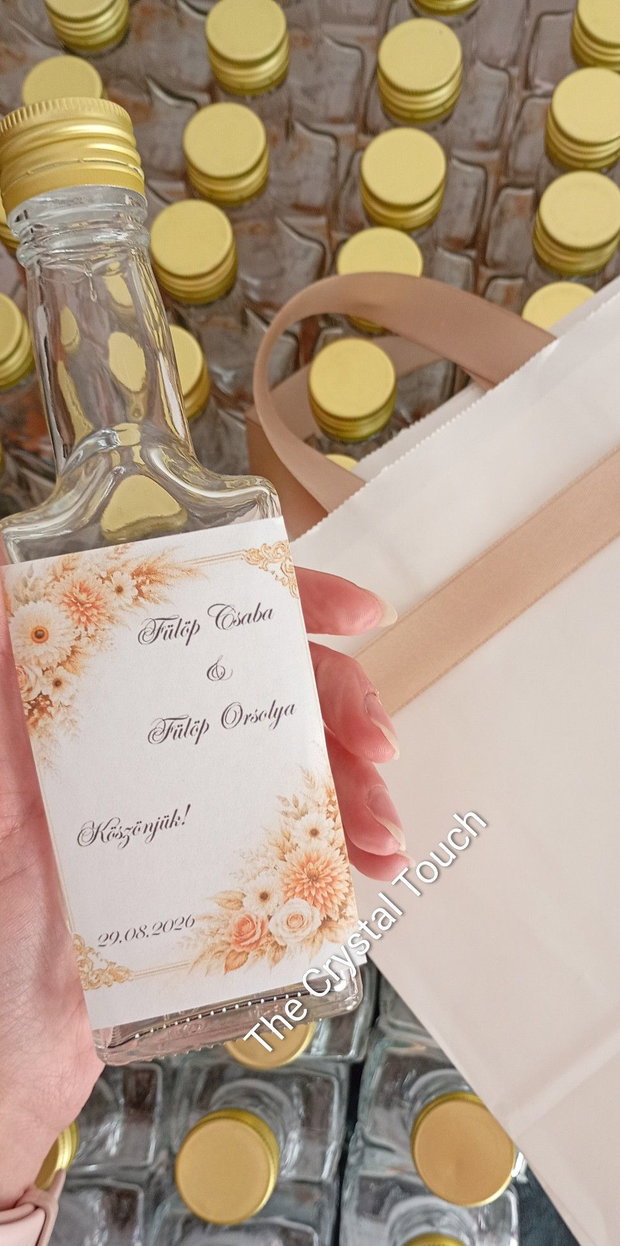 Sticluță personalizată din sticlă mărturie pentru nuntă sau botez | 250 ml