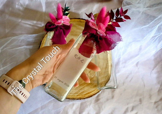 Sticluță personalizată din sticlă mărturie pentru nuntă sau botez | 250 ml