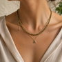 COLIER~MORNING DEW~cubic zirconia olive,hematit auriu,inox