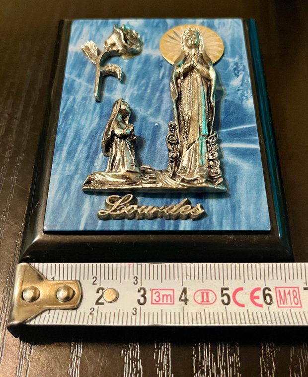 Placă devoțională vintage de la Lourdes