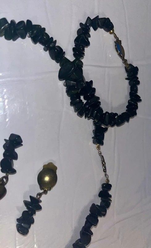 Colier 50 cm cu brățară 19 cm și cercei Turmalină