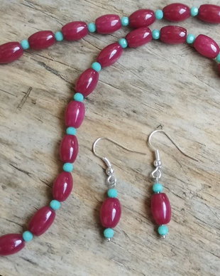 Colier colorat si cercei - agate
