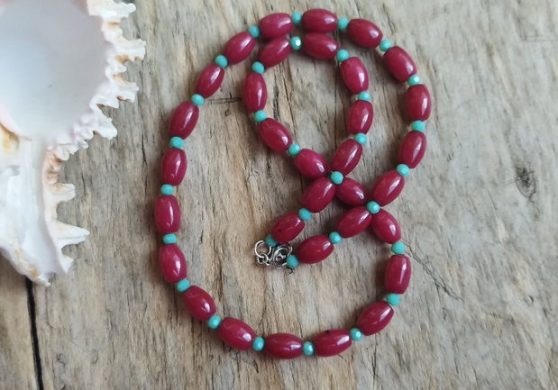 Colier colorat si cercei - agate