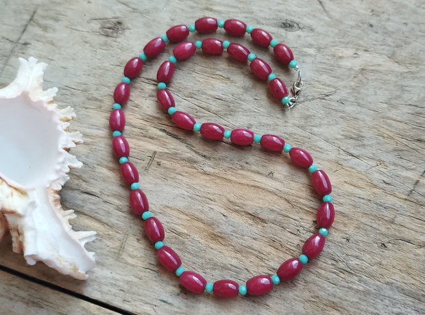 Colier colorat si cercei - agate