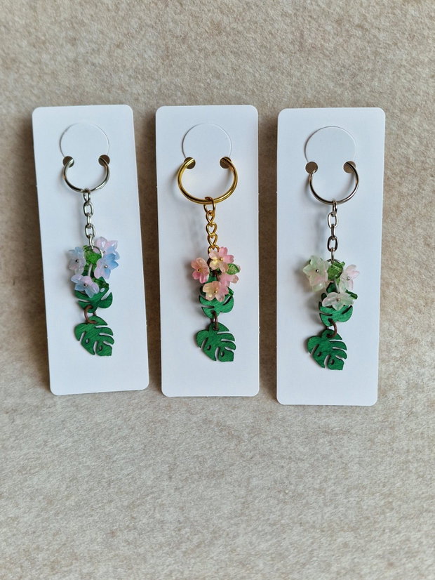 Breloc floral sticlă
