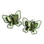 Cercei Fluture Verde cu Aripi Duble