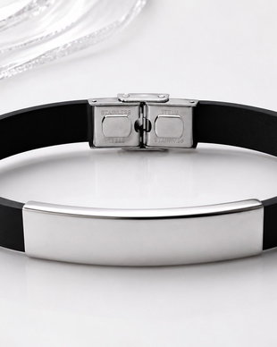 Bratara piele cu link inox
