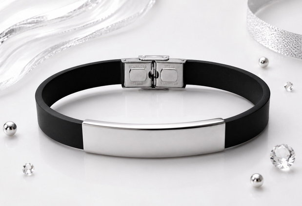 Bratara piele cu link inox