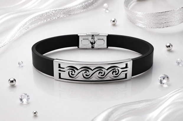 Bratara piele cu link inox