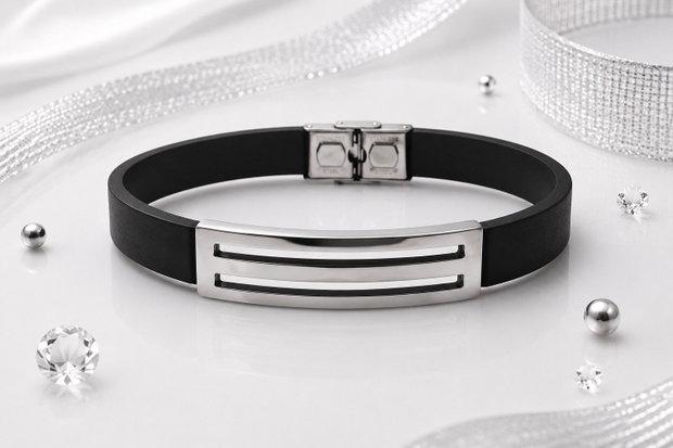 Bratara piele cu link inox