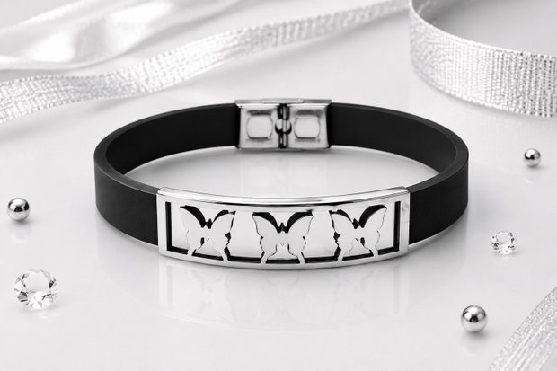 Bratara piele cu link inox