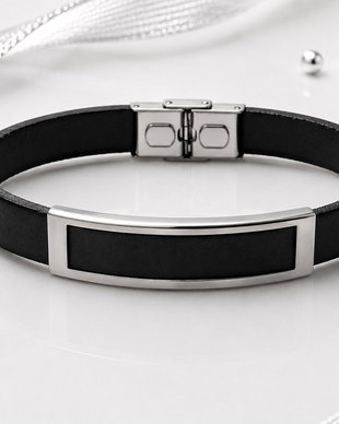 Bratara piele cu link inox