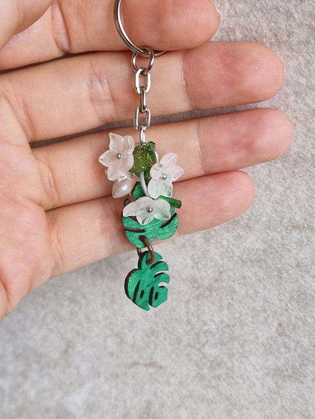 Breloc floral sticlă
