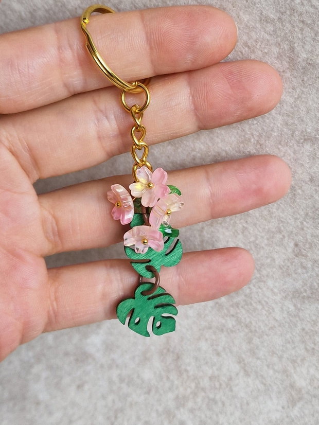 Breloc floral sticlă