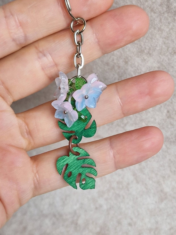 Breloc floral sticlă
